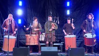 Scottish tribal band Clanadonia playing quotThe Jigsquot during Perths Robert Burns event in Feb 2022 [upl. by Fazeli948]