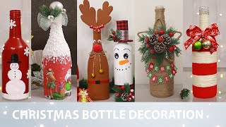 10 Easy And Creative Christmas Decoration With Glass Bottles 2023🎄 [upl. by Arel]