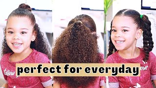 10 Easy Hairstyles for Mixed Hair  Toddler Hairstyle [upl. by Otinauj292]