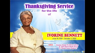 Funeral Service  IVORINE BENNETT [upl. by Hillegass]