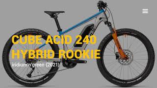 CUBE ACID 240 HYBRID ROOKIE PRO 400 KIDS ACTIONTEAM 2021 REVIEW BIKE [upl. by Enuahs]