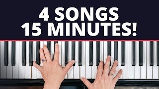 4 Easy Songs For Beginners Piano Tutorial [upl. by Hawker]