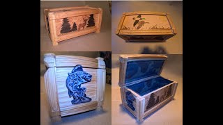 Laser Marquetry Woodturning CNC Carving and Layered Sculpting in a Hunting and Fishing Gift Box [upl. by Ecinerev]