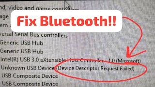 Quick Fix Bluetooth Not working  Device Descriptor Request Failed [upl. by Aisorbma]