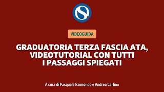 VIDEO TUTORIAL  Terza fascia ATA tutti i passaggi spiegati per primo inserimento e aggiornamento [upl. by Schweiker]