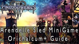 Kingdom Hearts 3 All 10 Treasures Arendelle Sled Mini Game Orichalcum Guide [upl. by Dahc]