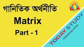 Mathematical Economics  গাণিতিক অর্থনীতি  Matrix part 01 [upl. by Ennirak]