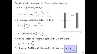 Plattenkondensator Herleitung der Kapazität mit der PoissonGleichung [upl. by White]