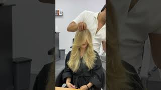 blondehair hair hairsalon brushlight airtouch haircutting [upl. by Htebirol]