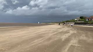 Swirling sand on BurnhamOnSea beach Storm Kathleen BurnhamOnSeacom [upl. by Aseiram]