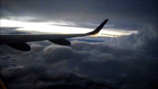 Turbulence thunderstorm and dark sky during takeoff [upl. by Ailak]