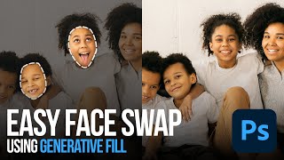 How to Swap Faces in Photoshop Using AI Generative Fill [upl. by Hekker]