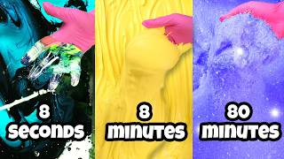 8Seconds Vs 8Minutes Vs 80Minutes Slime Making Challenge [upl. by Phillida]