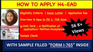 How to apply H4 EAD  FORM I765  NEW H4EAD amp RENEWAL  SAMPLE FILLED I765 FORM with Cover Letter [upl. by Cyndie]