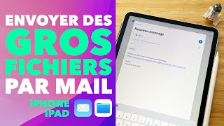 Partager et envoyer un gros fichier ou dossier par mail gratuitement avec MailDrop  iPhone iPad [upl. by Esyli]