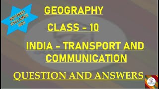 KSEEB I Geography I class 10 I India  Transport and communication I revised notes I Part 2 I [upl. by Landre]