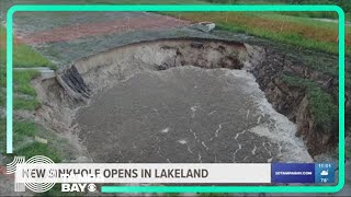 55footwide sinkhole opens in Lakeland not far from where sinkhole opened in June [upl. by Mar318]