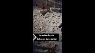 Israeli strike hits LebanonSyria border [upl. by Nordek966]