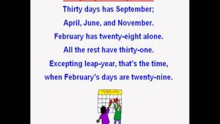 Thirty Days Has September Rhymes and Songs [upl. by Titos77]