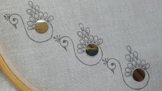 Border design for saree and dress and kurthi  hand embroidery [upl. by Jalbert]