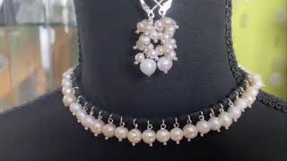 Pearl Crochet Bridesmaid Jewelry Set necklace bracelet earrings [upl. by Ardra]