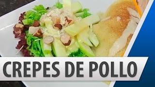 Crepes de Pollo con Champiñones  Recetas de cocina [upl. by Lalage]