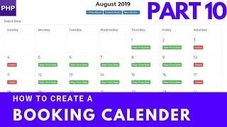 How to create a booking calendar  single calendar for multiple resources  php mysql part 10 [upl. by Whelan]