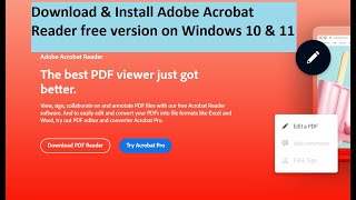 How to Free Download amp Install Adobe Acrobat Reader  Install Adobe Acrobat on Any Windows or Laptop [upl. by Rodmun967]