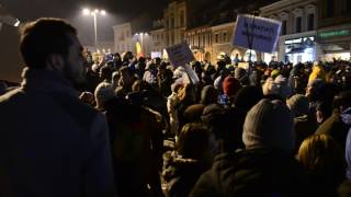 Protest Braşov Piaţa Sfatului  1 Februarie 2017 [upl. by Lohner]