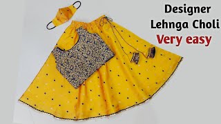 Lehenga Choli Cutting and Stitchingfull tutorial step by step Lehenga choli dress design for kids [upl. by Ahsyla]