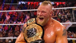 Brock Lesnar Wins World Heavyweight Championship Seth Rollins Lose  on Raw [upl. by Ayotak]