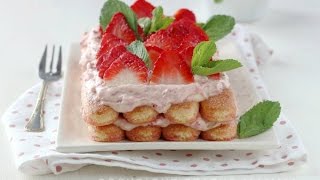 TIRAMISÙ CREMOSO ALLE FRAGOLE con mascarpone facile e goloseo [upl. by Mima]