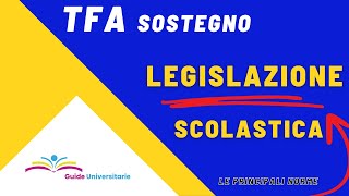 TFA SOSTEGNO LEGISLAZIONE SCOLASTICA  Le Principali Norme [upl. by Stiles]