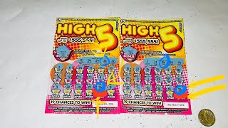 TRYING OUT BRAND NEW 5 HIGH 5 CALIFORNIA LOTTERY SCRATCHERS SCRATCH OFF [upl. by Ecarg679]