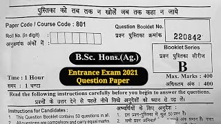 BSc Agriculture Entrance Exam 2021 Question Paper  ICAR और DDU Entrance Exam के लिए महत्वपूर्ण [upl. by Naynek100]