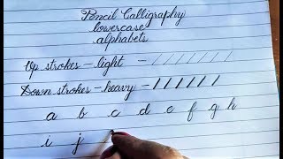 Calligraphy Alphabets  Pencil Calligraphy for beginners  Lowercase Alphabets  Small Letters [upl. by Notlek]