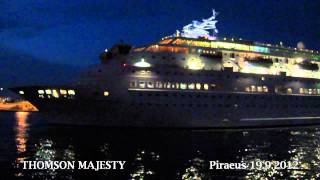 THOMSON MAJESTY arrival at Piraeus Port [upl. by Ahel]