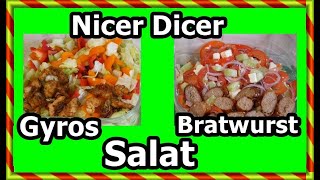 2 Salate Gyros amp Bratwurst Salat Nicer Dicer amp Actifry 2in1 SoFie Haushalt UnPerfekt [upl. by Xanthus]