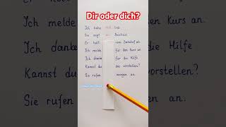 Dir oder dich Dativ oder Akkusativ deutsch deutschlernen german learngerman deutscha1 shorts [upl. by Lauralee410]