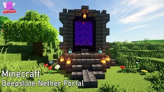 🔨Minecraft 117  How to Build a Magical Deepslate Nether Portal Design 2 [upl. by Eisso]