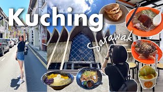 Exploring Kuching Sarawak 🇲🇾 travel vlog part 2 carpenter street trying local food museum [upl. by Sheng884]