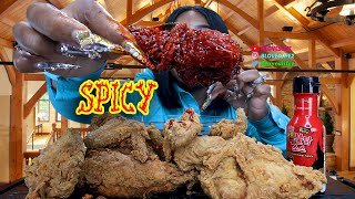 2X Spicy Popeyes Chicken Crispy Deliciousness Mukbang  by Bloveslife [upl. by Llevaj]