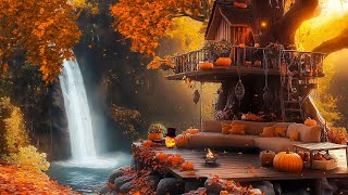 Cozy Autumn Vibes🍁Cozy Fall Ambience and Fall Leaves for a Relaxing Day🍂 [upl. by Neelrahs]