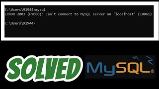 ERROR 2003 HY000 Cant connect to MySQL server on localhost 10061 solved [upl. by Enimzzaj]