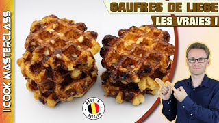 ✅ LES VÉRITABLES GAUFRES DE LIÈGE 🇧🇪 La meilleure recette de ces gaufres belges  liégeoises [upl. by Llewxam]