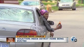 Squatters inside Detroit home being evicted [upl. by Aile]