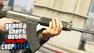 GTA ONLINE COMPRANDO E TESTANDO O NOVO FUZIL DE BATALHADLC THE CHOP SHOP [upl. by Wachter]