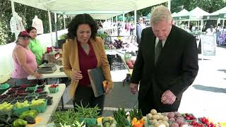 USDA Secretary and Deputy Visit Farmers Market [upl. by Yatnod]