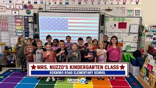 The Daily Pledge  Mrs Nuzzos Kindergarten Class Roxboro Road Elementary School [upl. by Broddie451]