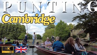 Cambridge Punting Boat Visual Tour 2024🇬🇧 England UK 4K 50Mins ASMR Top things to do in Cambridge [upl. by Onig253]